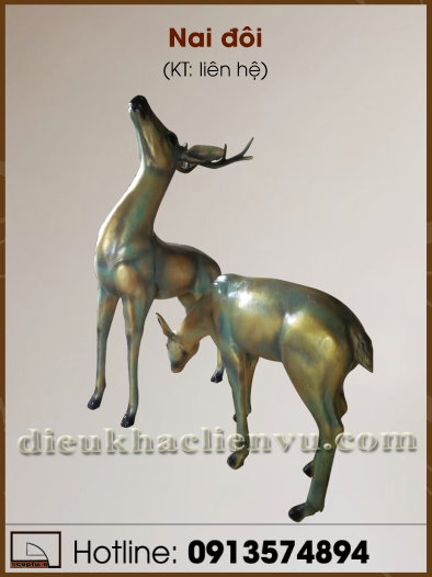 Tượng nai đôi composite